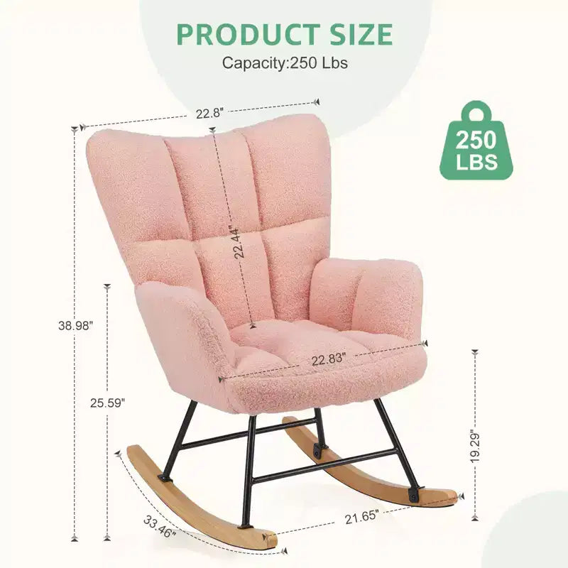 Sillón mecedor deslizante con respaldo alto, sillón tapizado decorativo, silla de lectura moderna para sala de estar y dormitorio