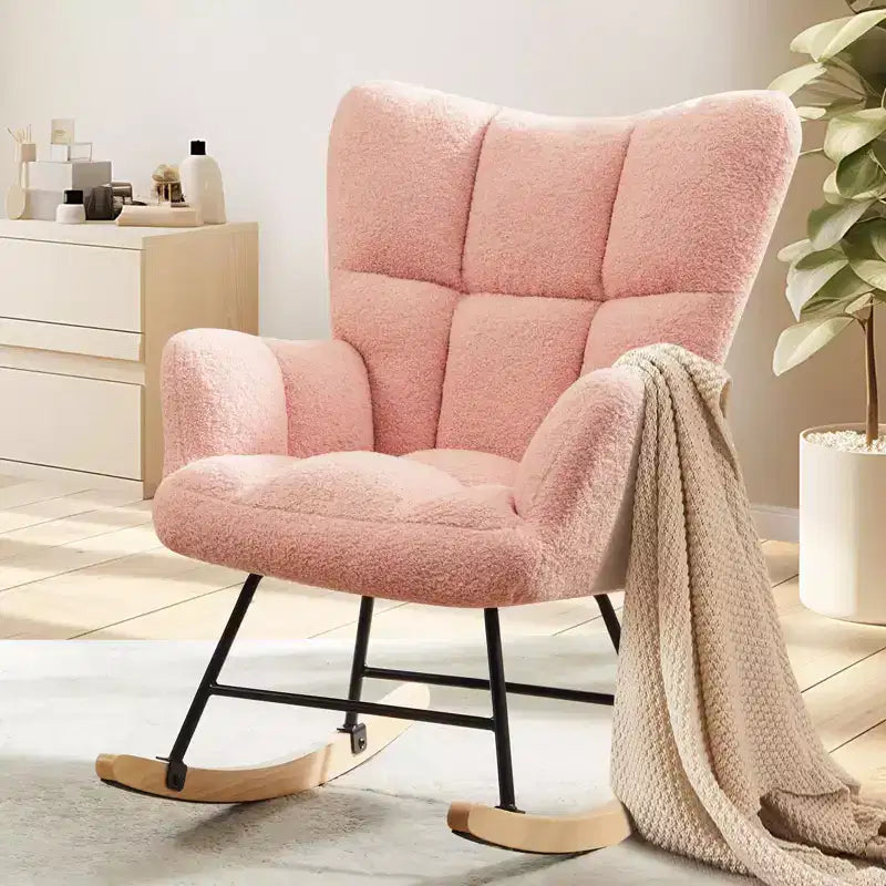 Sillón mecedor deslizante con respaldo alto, sillón tapizado decorativo, silla de lectura moderna para sala de estar y dormitorio