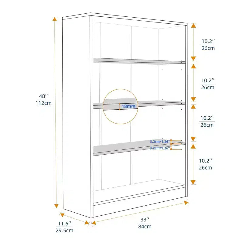 Estantería de madera de 3/4/5 estantes, librero alto con estantes ajustables, organizador de almacenamiento para sala de estar, dormitorio u oficina