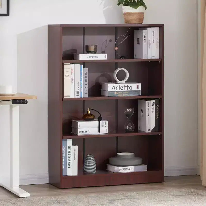 Holzbücherregal mit 3/4/5 Regalböden, hohes Bücherregal mit verstellbaren Böden, Aufbewahrungsregal für Wohnzimmer, Schlafzimmer und Büro