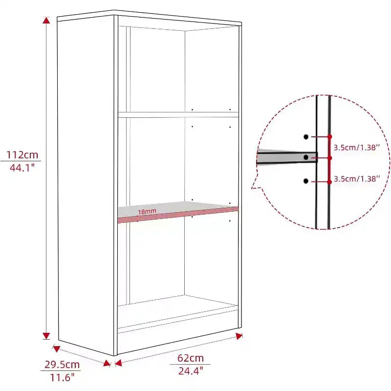 Estantería de madera de 3/4/5 estantes, librero alto con estantes ajustables, organizador de almacenamiento para sala de estar, dormitorio u oficina