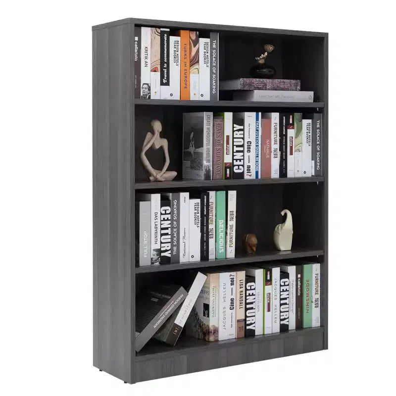 Estantería de madera de 3/4/5 estantes, librero alto con estantes ajustables, organizador de almacenamiento para sala de estar, dormitorio u oficina