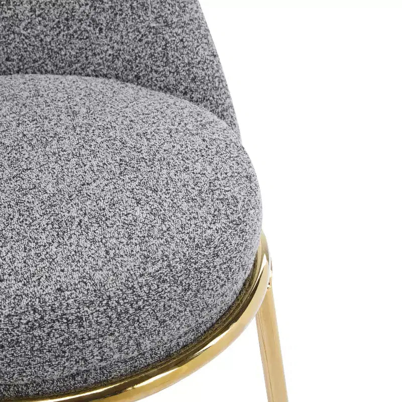 Lot de 2 tabourets de bar en métal rembourrés, cadre plaqué or et dossier ergonomique en demi-lune pour cuisine ou bar à domicile