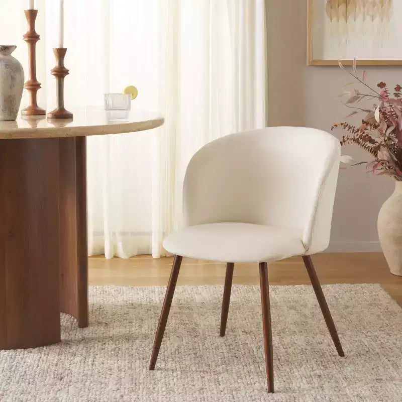 Chaise de salle à manger rembourrée en noyer, élégante chaise en bois de noyer rembourrée, idéale pour les repas à la maison