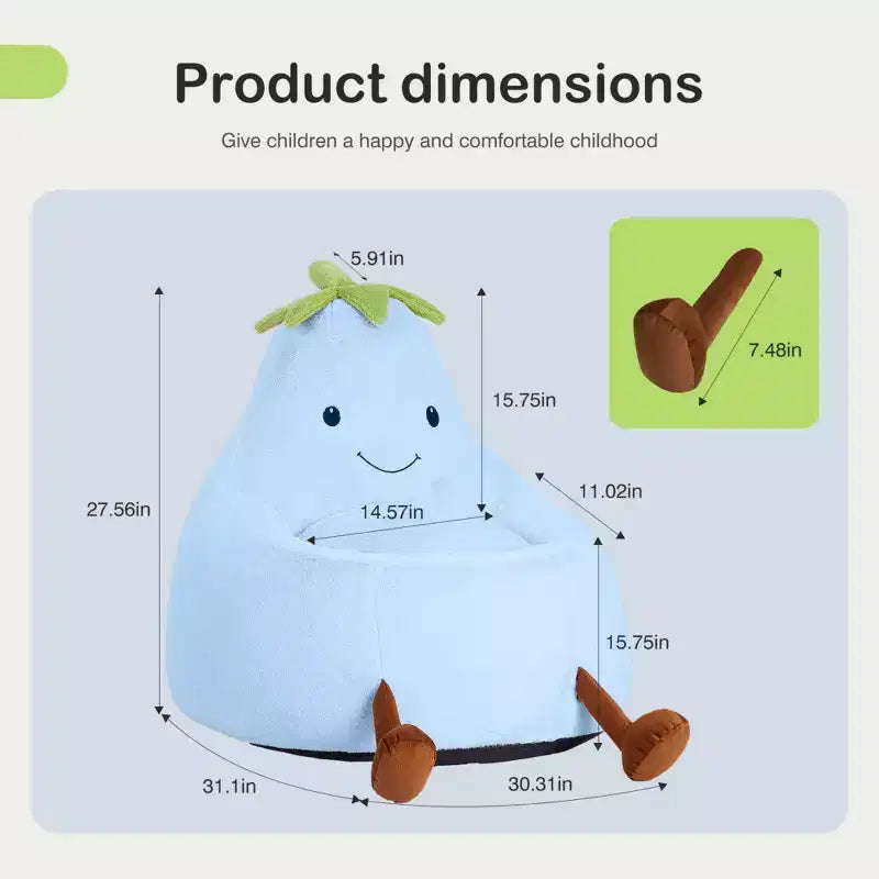 Sofá infantil tipo puf con relleno de espuma de alta densidad y forma ergonómica para leer y jugar