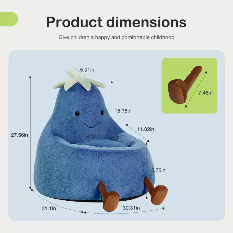 Sofá infantil tipo puf con relleno de espuma de alta densidad y forma ergonómica para leer y jugar