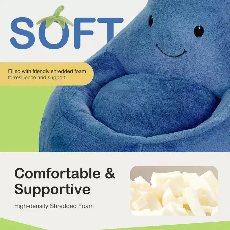 Sofá infantil tipo puf con relleno de espuma de alta densidad y forma ergonómica para leer y jugar