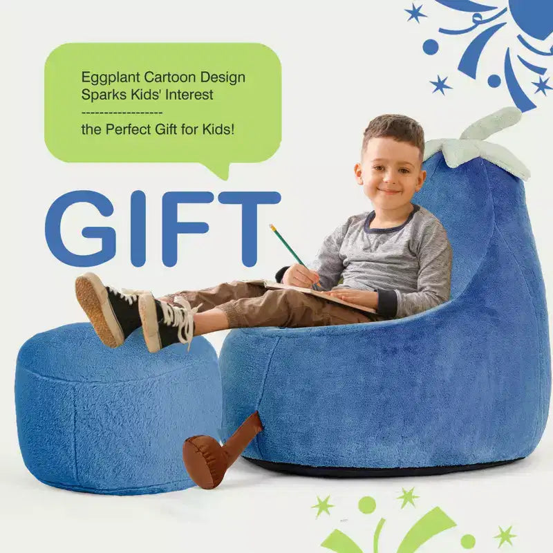 Sofá infantil tipo puf con relleno de espuma de alta densidad y forma ergonómica para leer y jugar