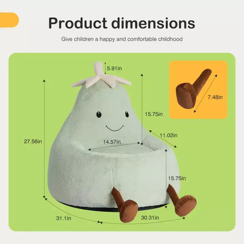 Sofá infantil tipo puf con relleno de espuma de alta densidad y forma ergonómica para leer y jugar