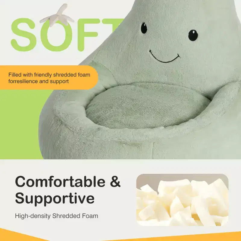 Sofá infantil tipo puf con relleno de espuma de alta densidad y forma ergonómica para leer y jugar