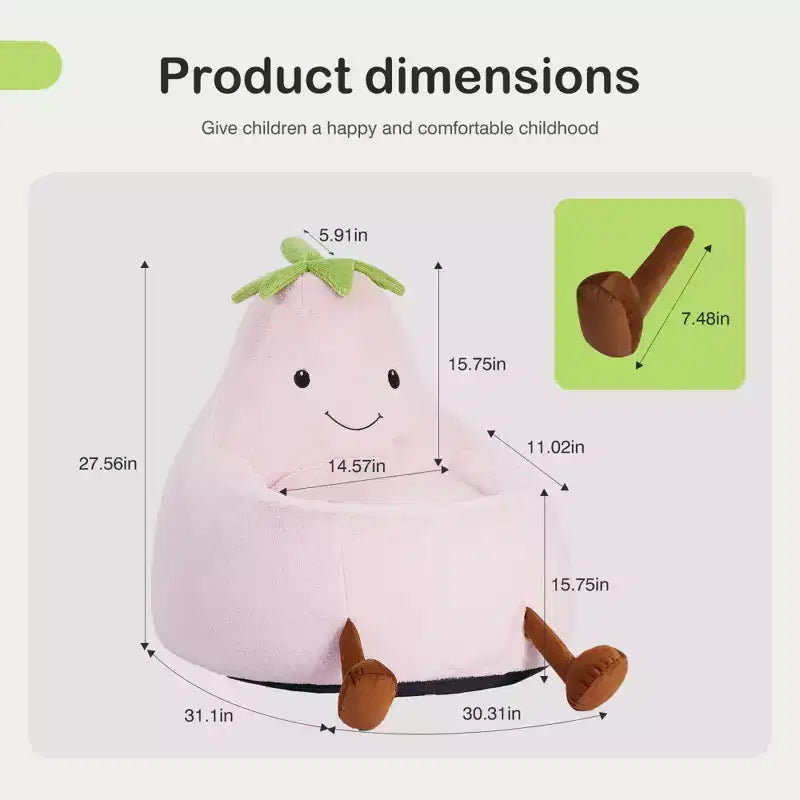 Sofá infantil tipo puf con relleno de espuma de alta densidad y forma ergonómica para leer y jugar