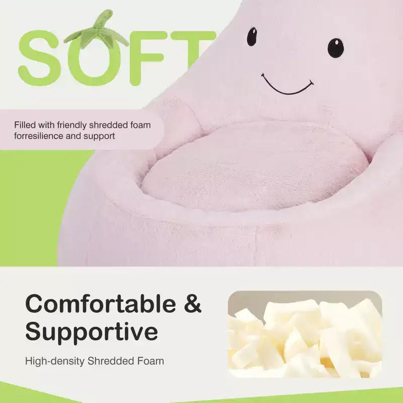 Sofá infantil tipo puf con relleno de espuma de alta densidad y forma ergonómica para leer y jugar