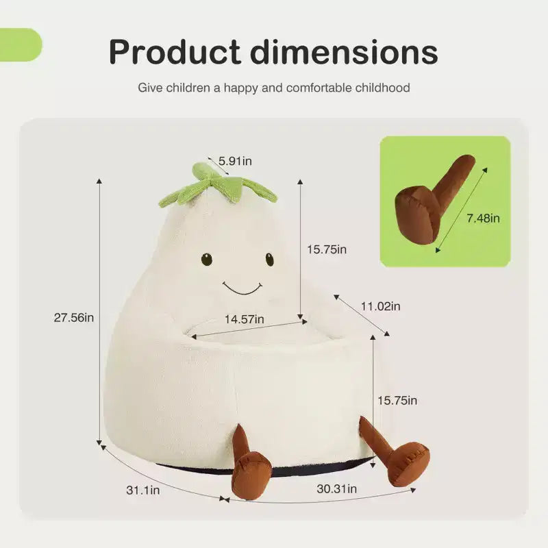 Sofá infantil tipo puf con relleno de espuma de alta densidad y forma ergonómica para leer y jugar