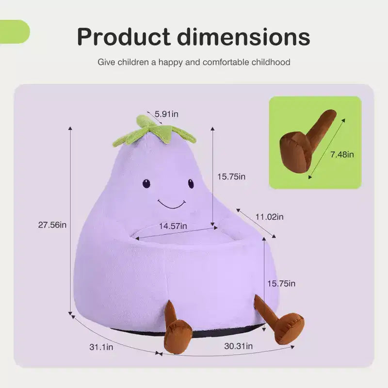 Sofá infantil tipo puf con relleno de espuma de alta densidad y forma ergonómica para leer y jugar