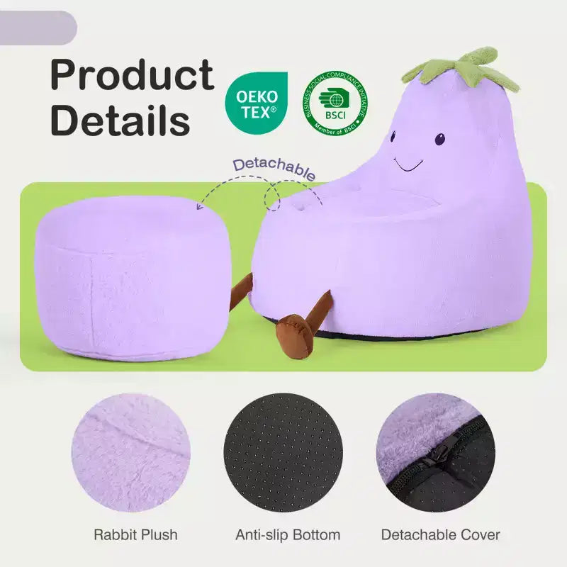 Sofá infantil tipo puf con relleno de espuma de alta densidad y forma ergonómica para leer y jugar