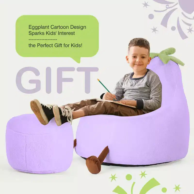 Sofá infantil tipo puf con relleno de espuma de alta densidad y forma ergonómica para leer y jugar