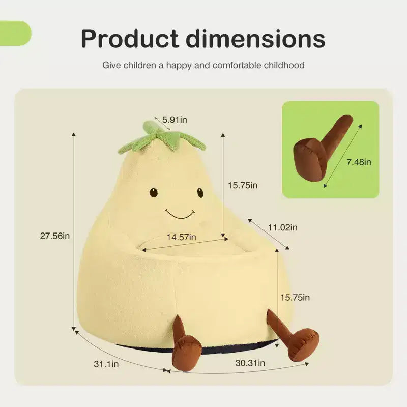 Sofá infantil tipo puf con relleno de espuma de alta densidad y forma ergonómica para leer y jugar