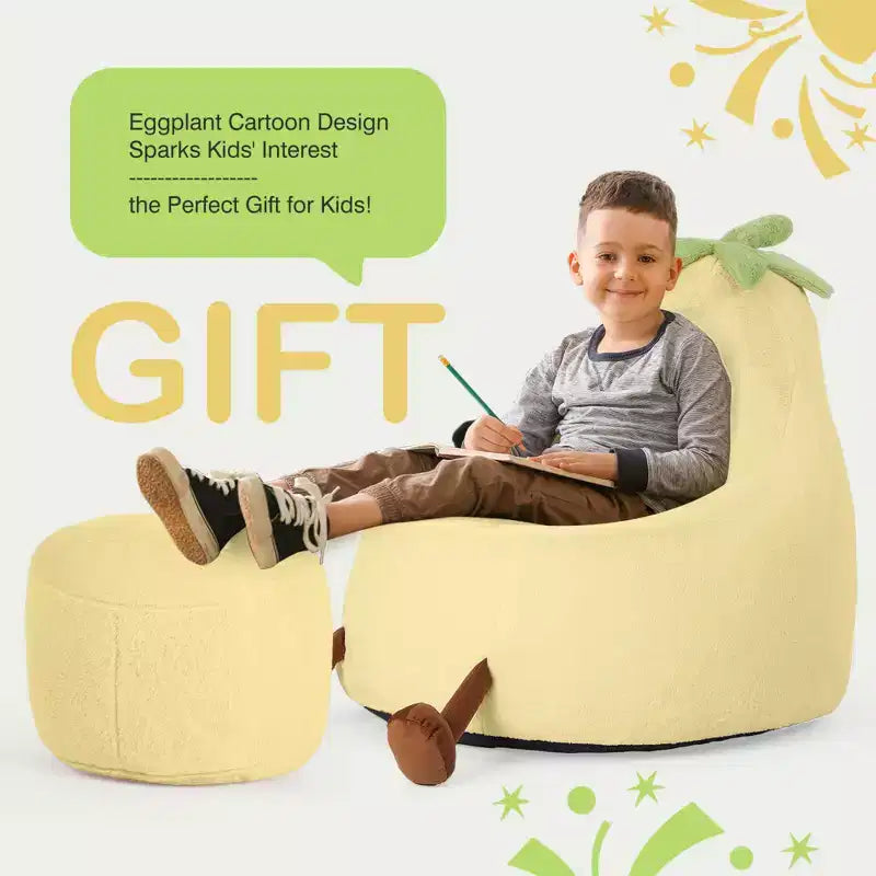 Sofá infantil tipo puf con relleno de espuma de alta densidad y forma ergonómica para leer y jugar