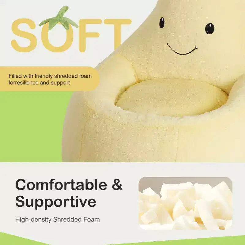 Sofá infantil tipo puf con relleno de espuma de alta densidad y forma ergonómica para leer y jugar