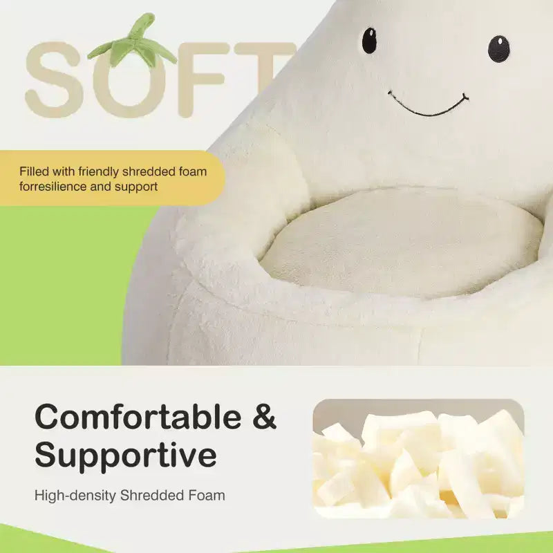 Sofá infantil tipo puf con relleno de espuma de alta densidad y forma ergonómica para leer y jugar