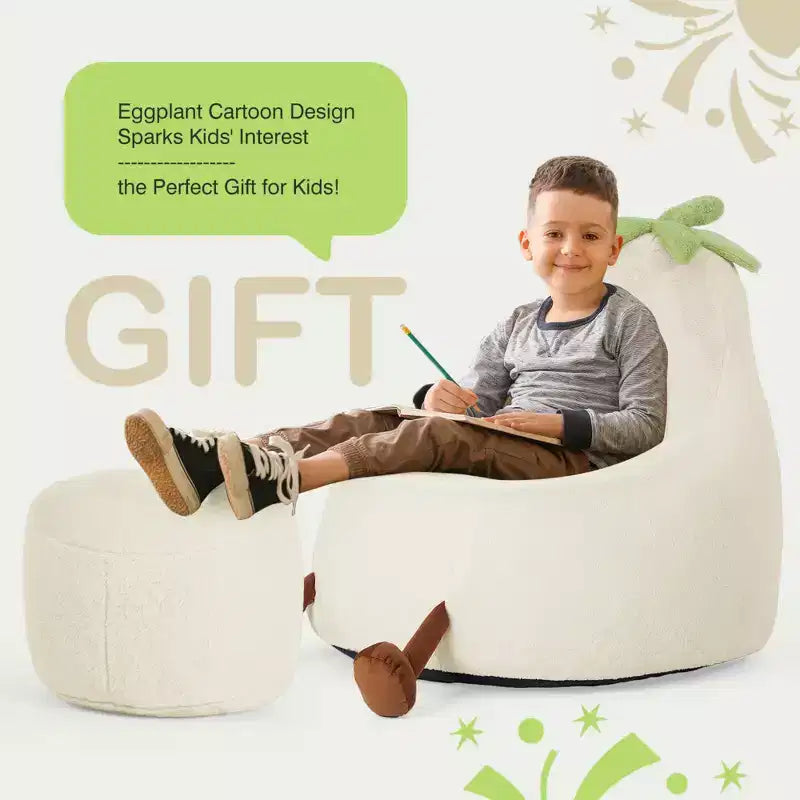 Sofá infantil tipo puf con relleno de espuma de alta densidad y forma ergonómica para leer y jugar