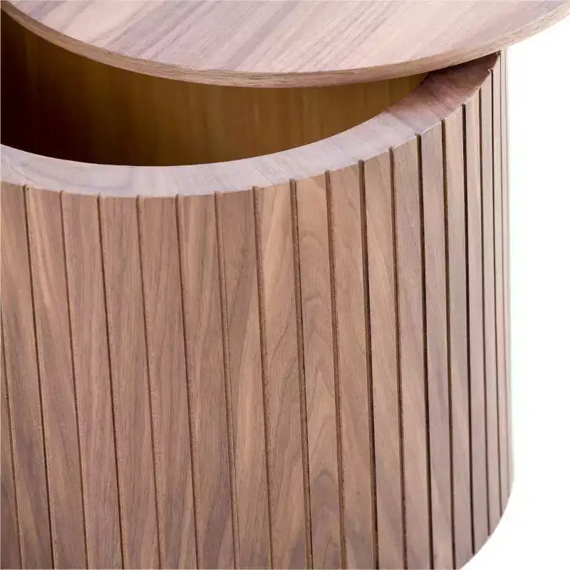 Ensemble de 2 tables basses et d’appoint rondes modernes avec rangement dissimulé, sans montage, tables décoratives élégantes pour salon ou coin détente