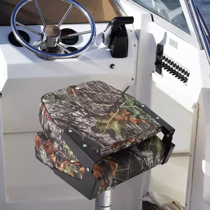 2er-Pack klappbare Bootssitze mit niedriger Rückenlehne - dick gepolsterte, wasserdichte Bootsstühle - platzsparendes, zusammenklappbares Design - ergonomisch und langlebig zum Angeln