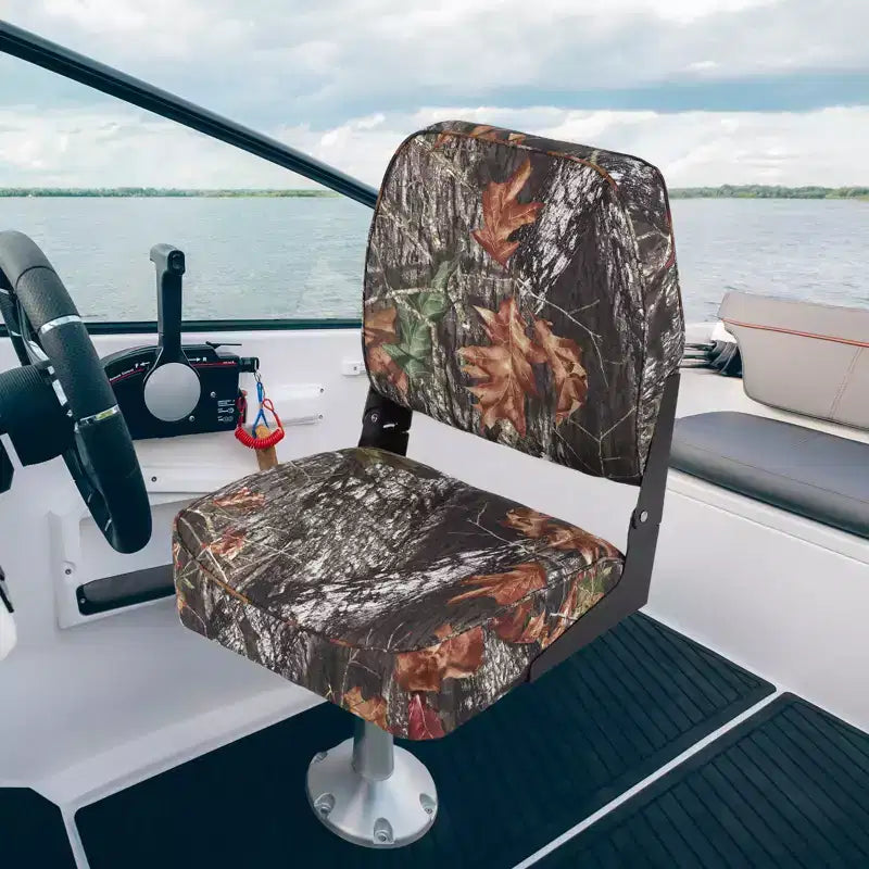2er-Pack klappbare Bootssitze mit niedriger Rückenlehne - dick gepolsterte, wasserdichte Bootsstühle - platzsparendes, zusammenklappbares Design - ergonomisch und langlebig zum Angeln