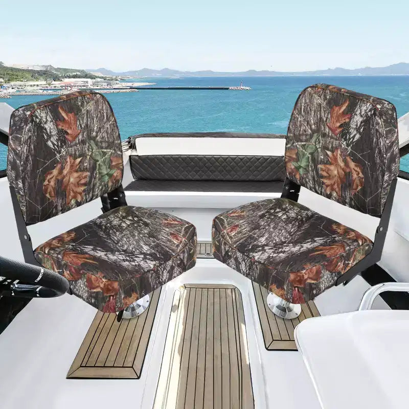 2er-Pack klappbare Bootssitze mit niedriger Rückenlehne - dick gepolsterte, wasserdichte Bootsstühle - platzsparendes, zusammenklappbares Design - ergonomisch und langlebig zum Angeln