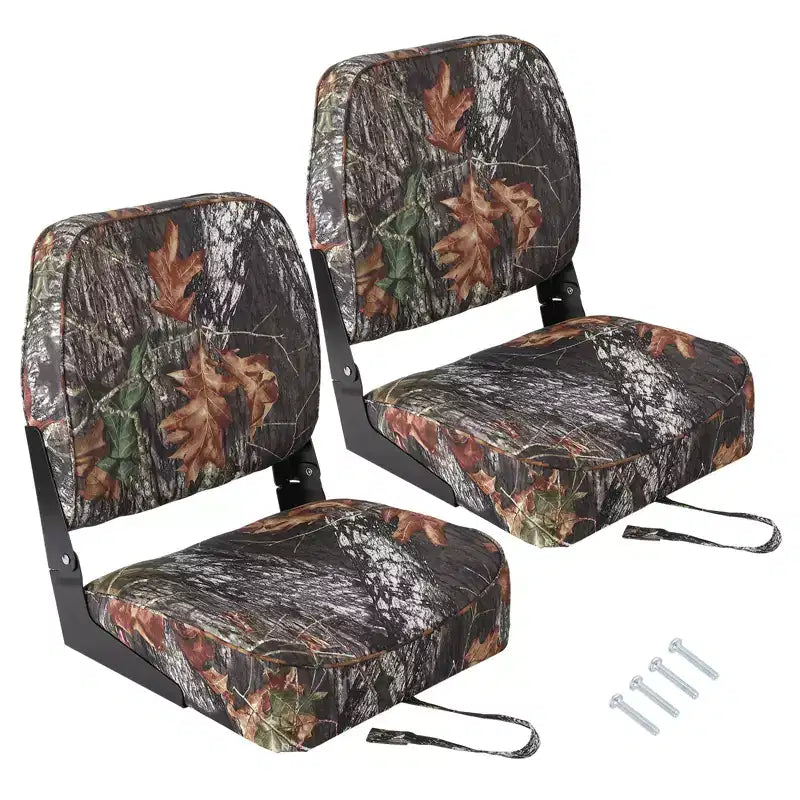 2er-Pack klappbare Bootssitze mit niedriger Rückenlehne - dick gepolsterte, wasserdichte Bootsstühle - platzsparendes, zusammenklappbares Design - ergonomisch und langlebig zum Angeln